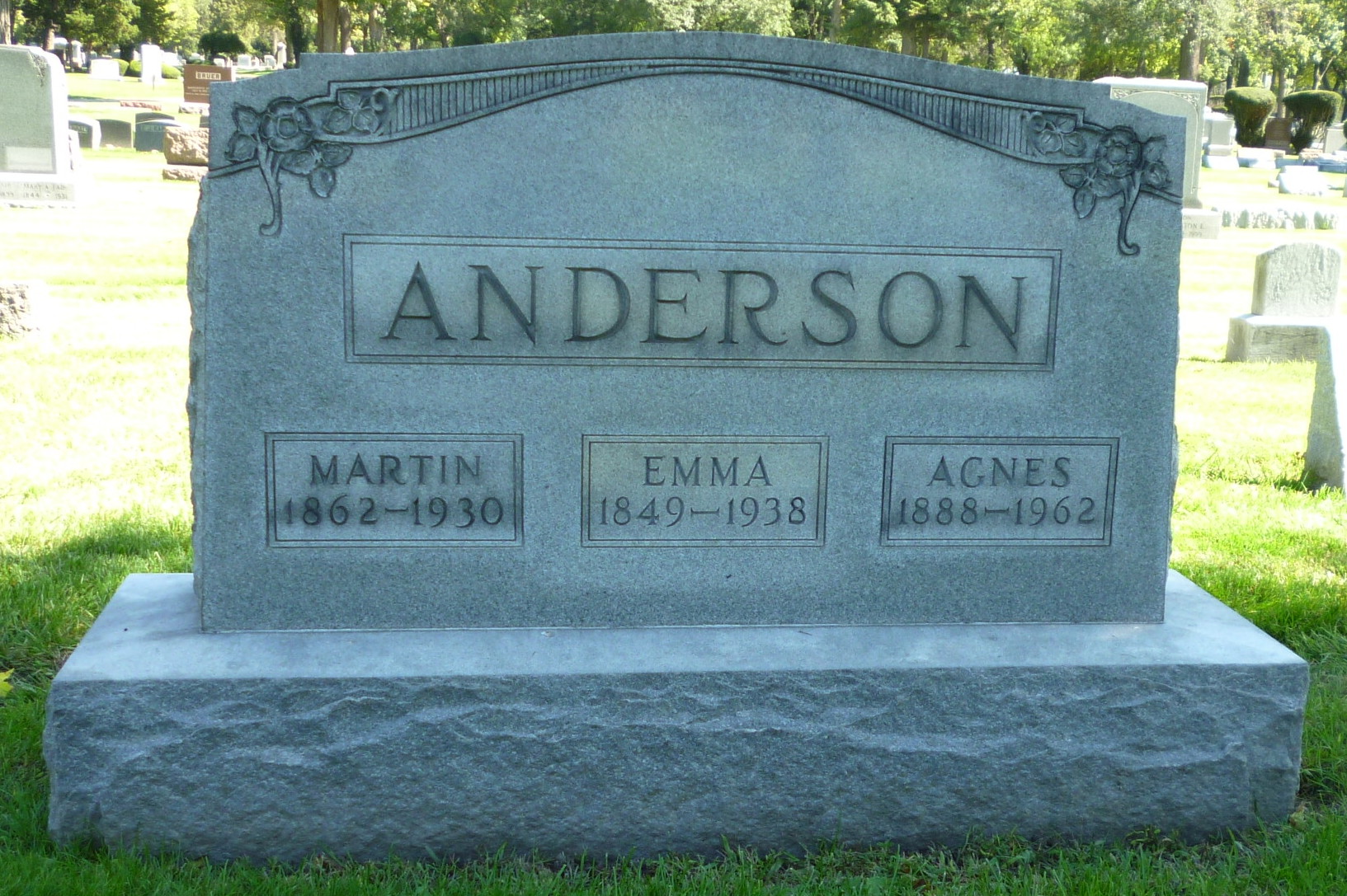 find a grave Emma, Martin & Agnes (Photo added by Dave H)